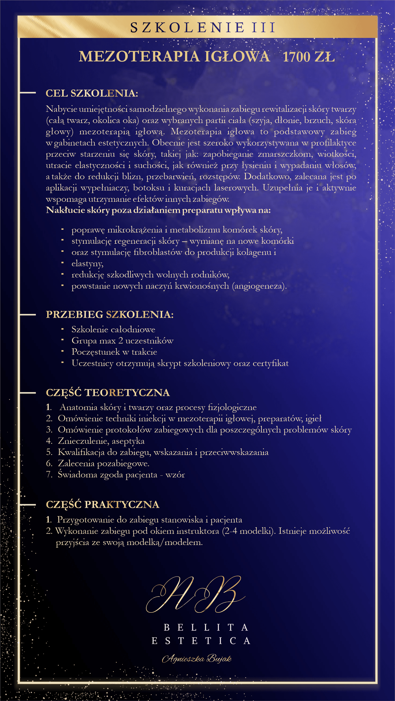 Program szkolenia z mezoterapii igłowej