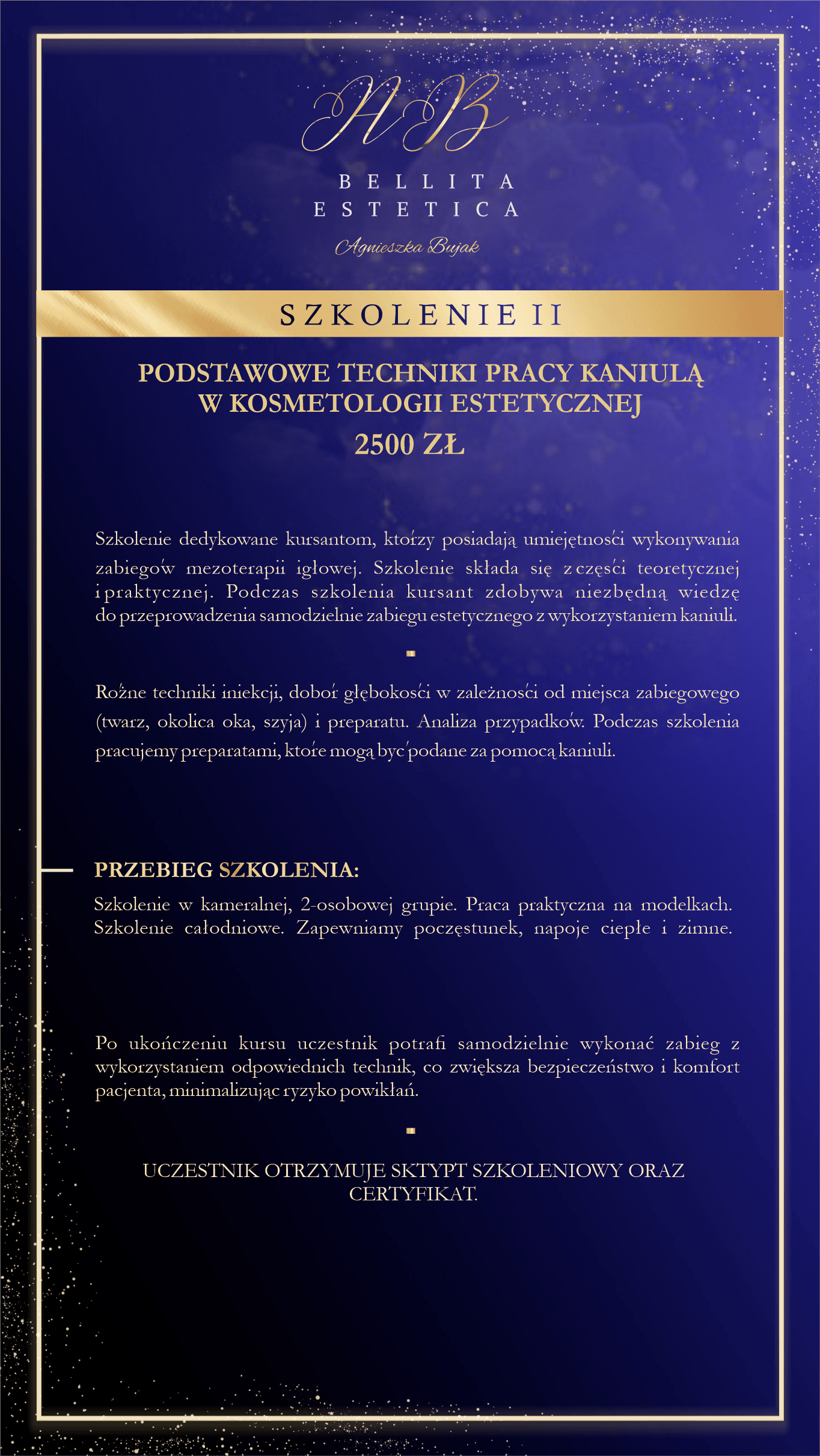 Program szkolenia z techniki kaniulowej